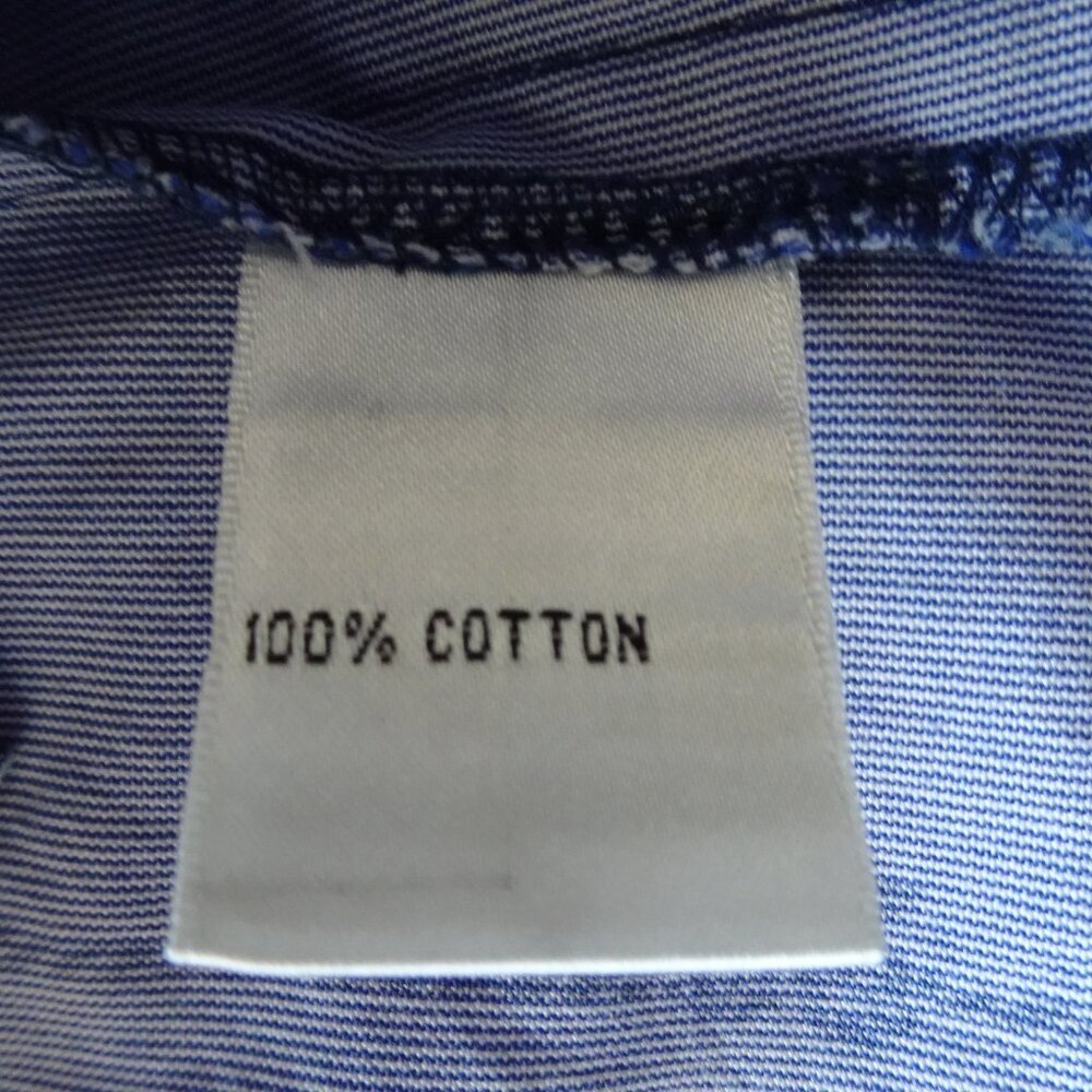Talbots Button Front Top Blouse Women's Petite Plus Size 22W Blue Bow Print - Picture 7 of 8
